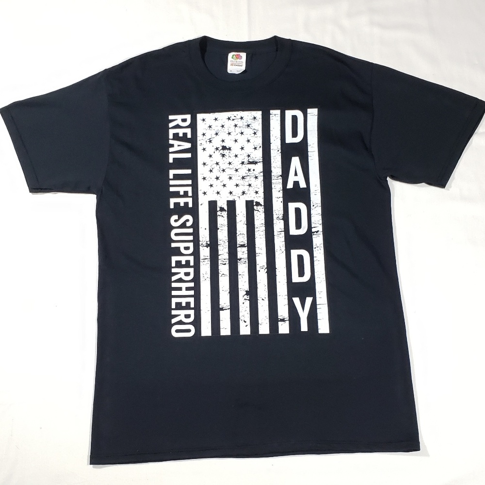 NGOT REAL LIFE SUPERHERO DADDY Black Tee